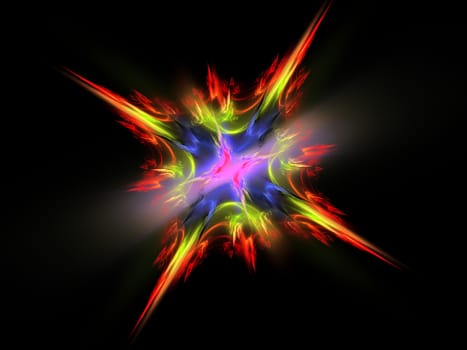 Bright fractal abstraction. This image was created using fractal generating and graphic manipulation software.