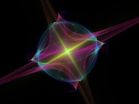 Bright fractal abstraction. This image was created using fractal generating and graphic manipulation software.