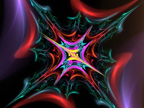 Fractal flower. This image was created using fractal generating and graphic manipulation software.