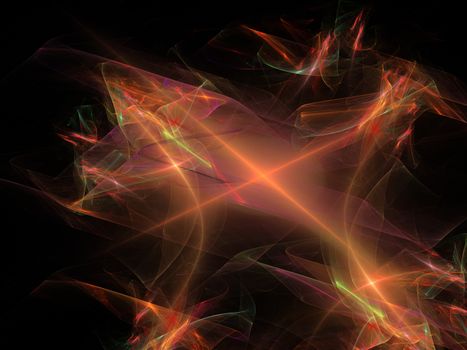 3D rendering abstract fractal light background. Colorful abstract fractal illustration