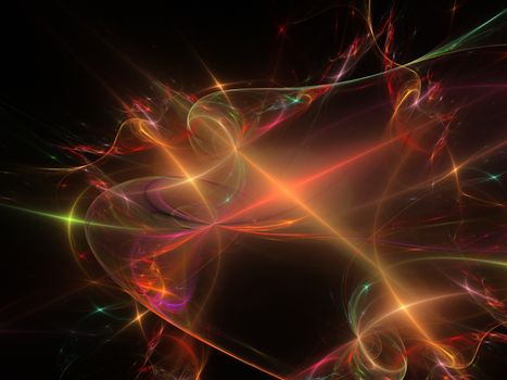 3D rendering abstract fractal light background. Colorful abstract fractal illustration