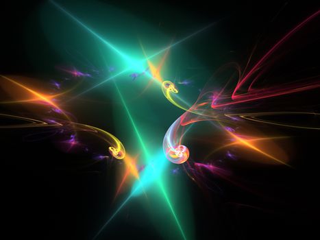 Multicolored bright plasma rays in sky, computer generated abstract background.
Abstract energy background