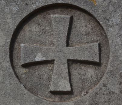 Maltese cross in a cemetery