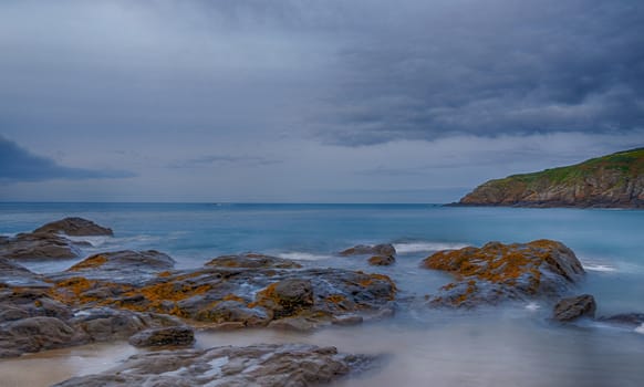 Romantic sea view on Britanny coast in summer vacation