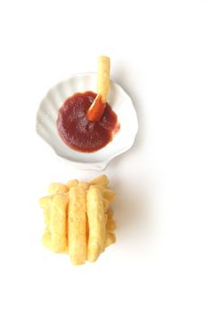 potato chips and ketchup