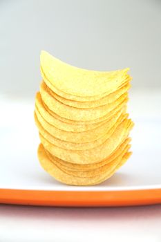 potato chips stacked