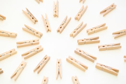 clothespins on a white background