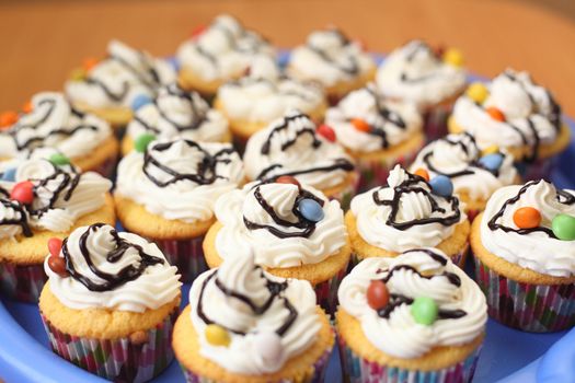 cupcakes with cream. Birthday Party
