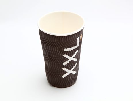 cardboard cup on white background