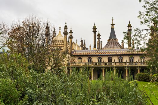 Historic Royal pavillion in Brighton, England. The Royal Pavilion, also known as the Brighton Pavilion, is a former royal residence located in Brighton, England.