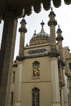 Historic Royal pavillion in Brighton, England. The Royal Pavilion, also known as the Brighton Pavilion, is a former royal residence located in Brighton, England.