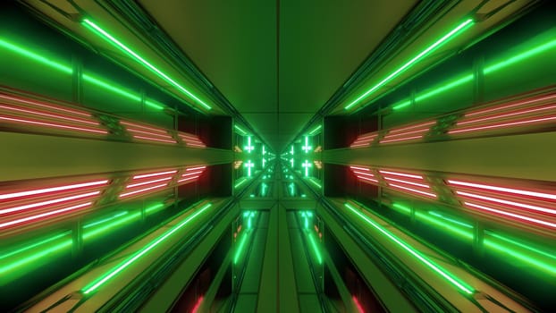 futuristic scifi space hangar tunnel corridor 3d illustration with holy christian cross background wallpaper, future sci-fi room 3d renderinng design