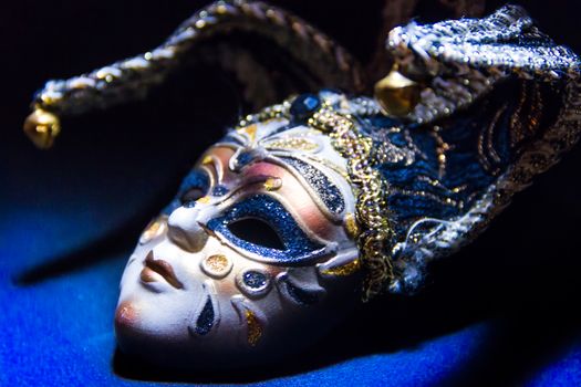 typical masks of the traditional venice carnival