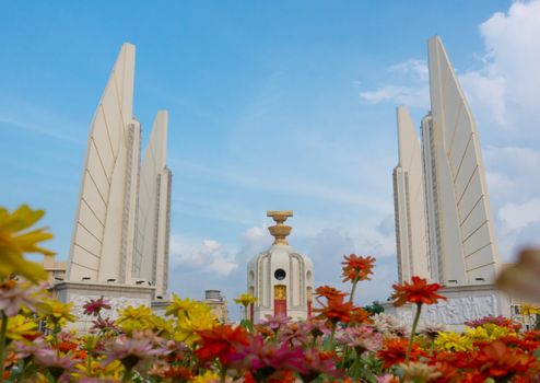 Democracy monument with blue sky in Bangkok, Thailand