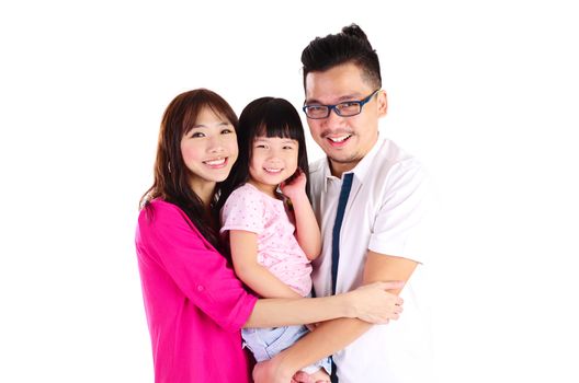 Indoor portrait of beautiful asian family