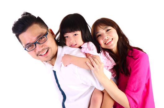 Indoor portrait of beautiful asian family