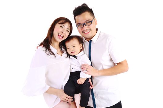 Indoor portrait of a happy asian family
