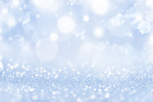 Silver christmas background with bokeh lights