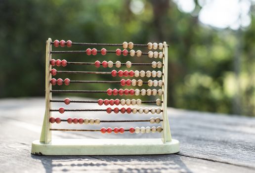 Vintage abacus. Backlight