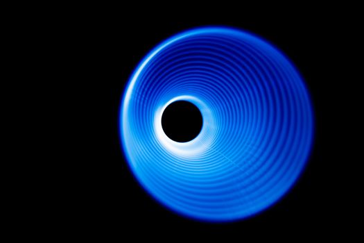 Sound waves in the visible blue color in the dark