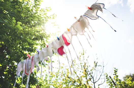 Baby bibs on laundry