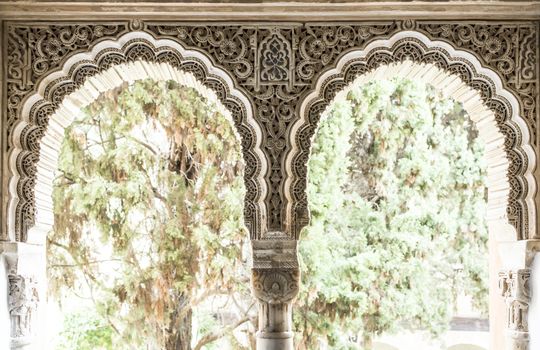 Islamic ornaments on wall. Windows