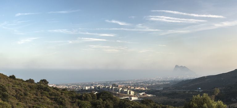 View from Gibraltar. The rock and sea