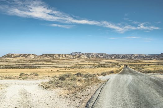 Wild west road and blue sky