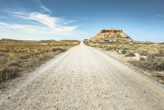 Wild west road and blue sky