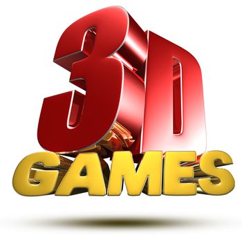 3D Games 3d illustration on white background.(with Clipping Path).