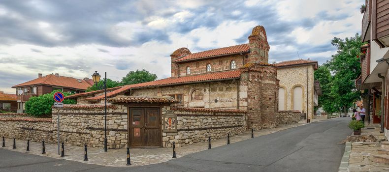 Nessebar, Bulgaria – 07.10.2019.  Church of St Stephen in the old town of Nessebar, Bulgaria, on a cloudy summer morning