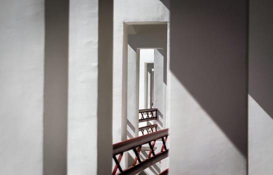 abstract pattern gray walls and openings of the building