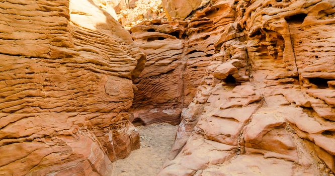 colored canyon in the desert in Egypt
