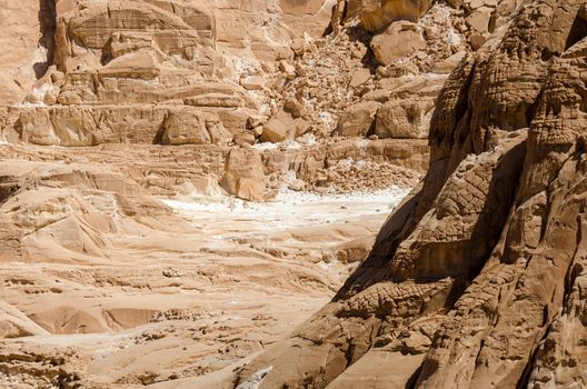 high rocky mountains in the desert in Egypt Dahab