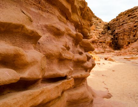 colored canyon in the desert in Egypt