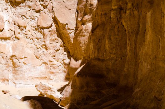 high rocky mountains in the desert in Egypt Dahab South Sinai