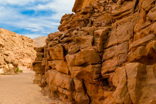 colored canyon in the desert in Egypt