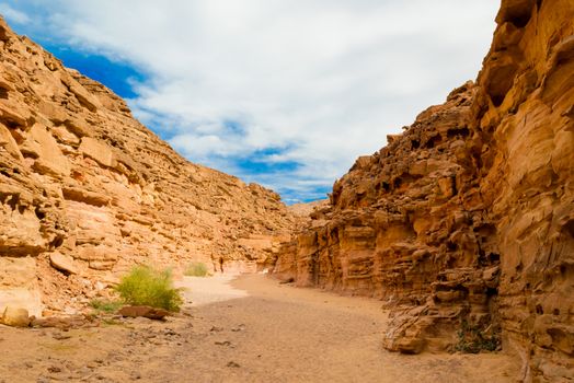 colored canyon in the desert in Egypt