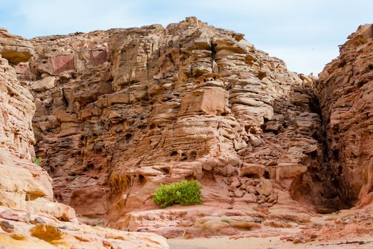 colored canyon in the desert in Egypt