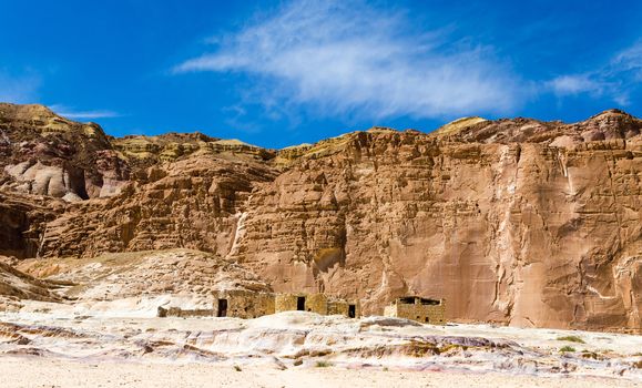 dwelling bedouin in the desert among the mountains in Egypt Dahab