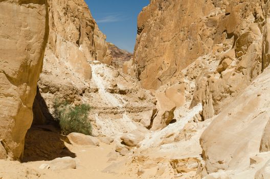 high rocky mountains in canyon in Egypt Dahab