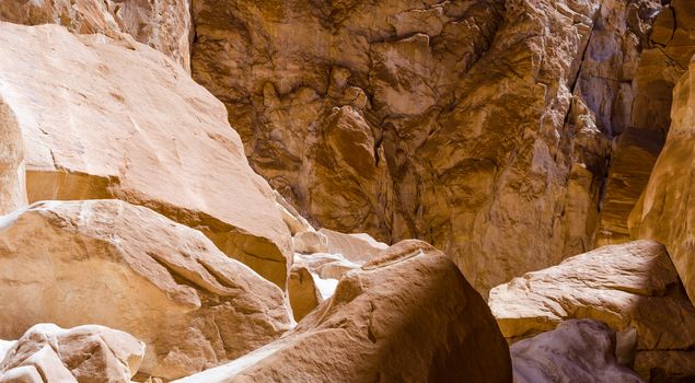 high rocky mountains in the desert in Egypt Dahab South Sinai