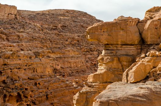 colored canyon in the desert in Egypt