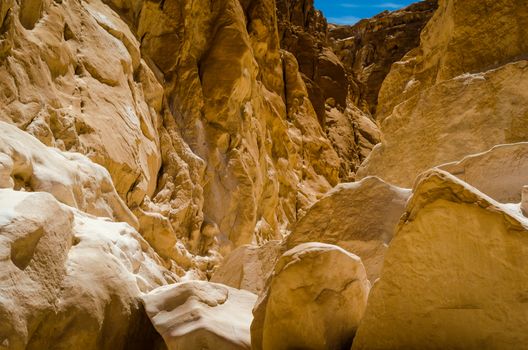 high rocky mountains in canyon in Egypt