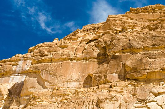 high rocky mountains in canyon in Egypt Dahab