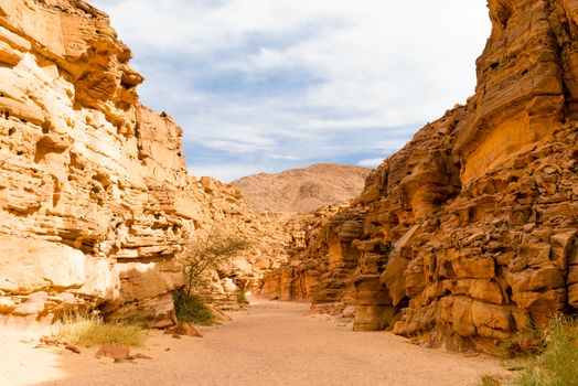 colored canyon in the desert in Egypt