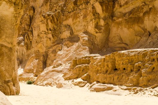 high rocky mountains in canyon in Egypt Dahab