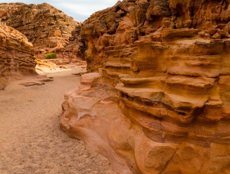 colored canyon in the desert in Egypt
