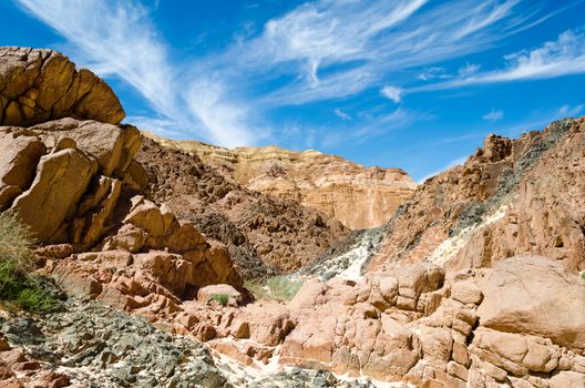 rocks in a canyon in the desert in Egypt Dahab