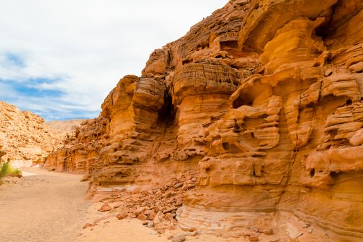 colored canyon in the desert in Egypt